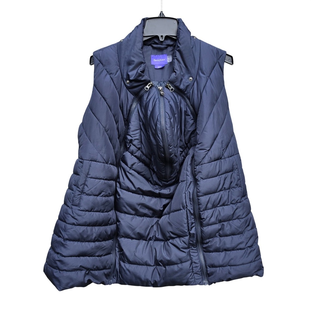 Seraphine Navy Blue 2 in 1 Maternity Puffer Vest Medium